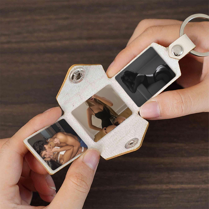 "Our Secret Gallery" Custom Leather Photo Album Keychain