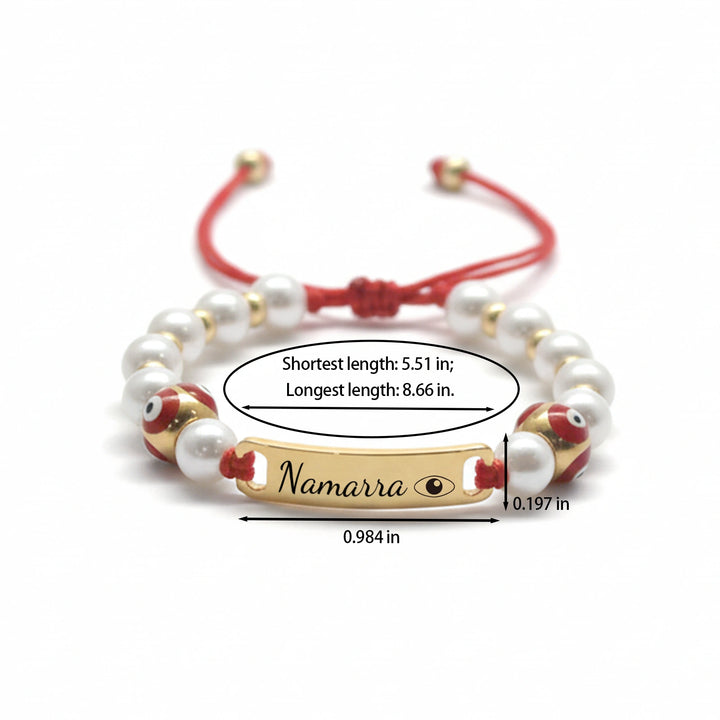 Personalized Evil Eye Baby Bracelet – Custom Handwoven Birth Keepsake for Newborns & Infants