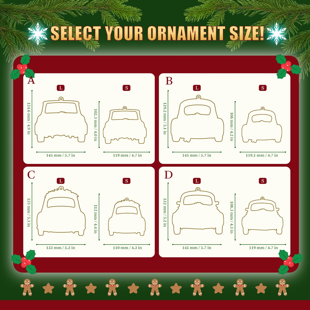 Personalized Just Married 3D Car Ornament | Custom Names & Year