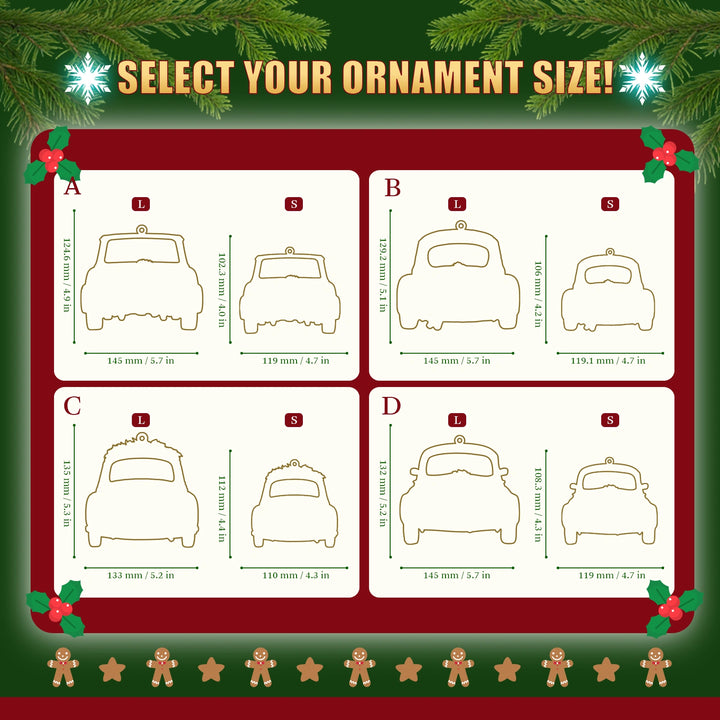 Personalized Just Married 3D Car Ornament | Custom Names & Year