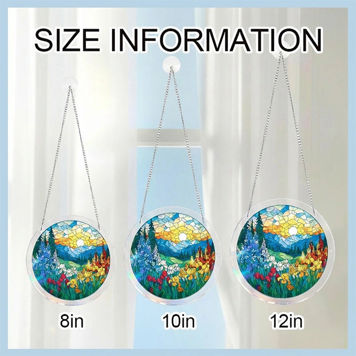Dawn Blossom Sea Acrylic Suncatcher – Ocean-Inspired Floral Window Art Decor