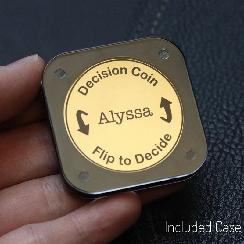 Decision Coin – Custom Engraved Brass Coin for Couples, Personalized Flip Coin Anniversary Gift