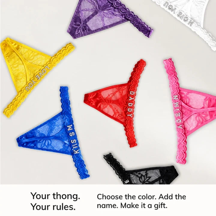 The "Private Promise" Custom Diamond Letter Thong