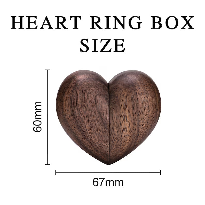 Personalized Wooden Ring Box & Gift Couples With Engraved Birth Flowers On The Back