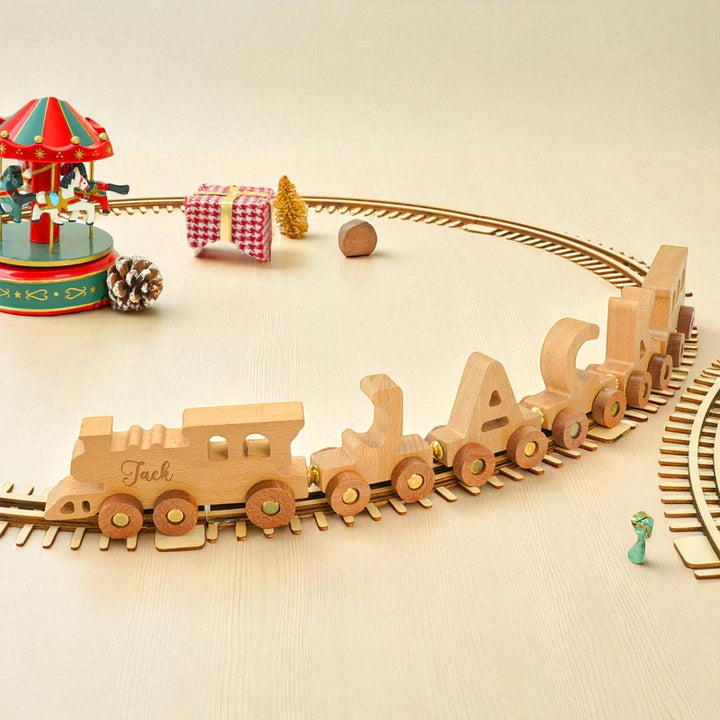 Personalized Wooden Name Train – Custom Puzzle Toy for Toddlers & Kids