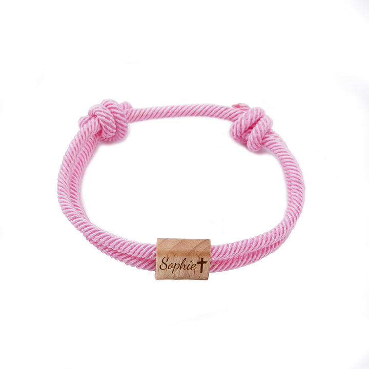 Personalized Family Wooden Milanese Cord Bracelet