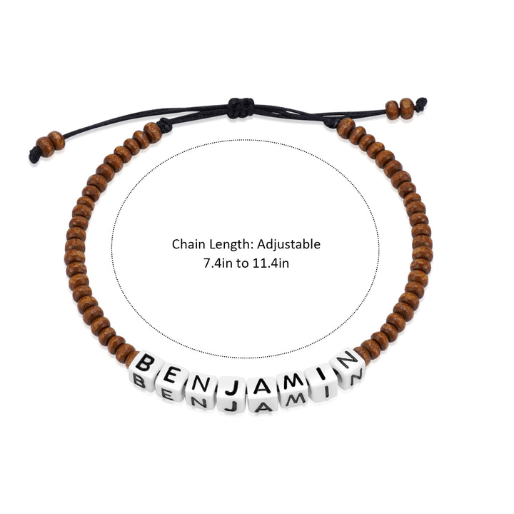 Personalized MATTE Black Men’s Beaded Bracelet