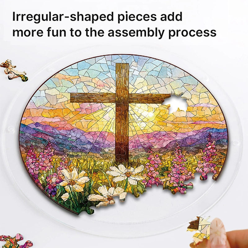 Garden of Holy Light Acrylic Suncatcher Puzzle – Radiant Window Art Décor
