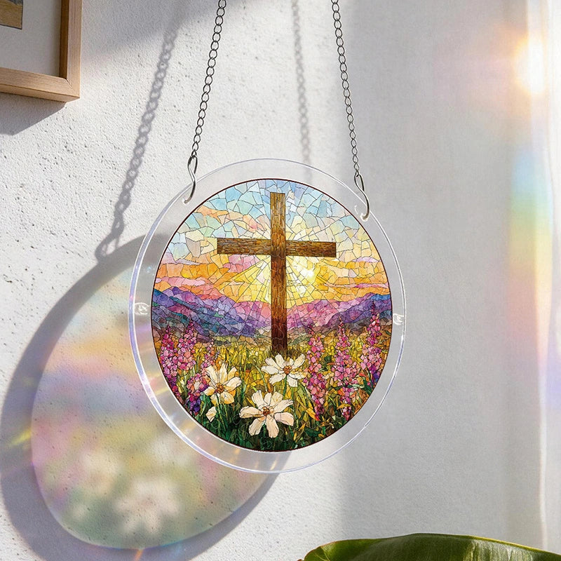 Garden of Holy Light Acrylic Suncatcher Puzzle – Radiant Window Art Décor