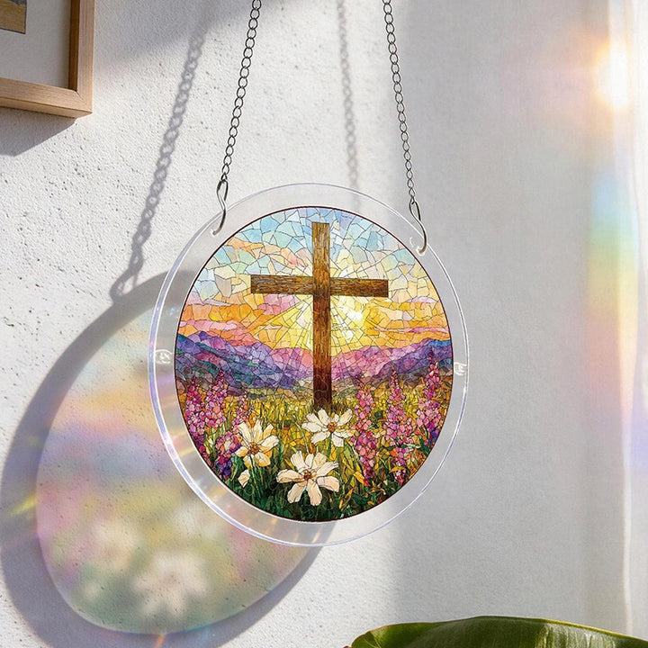 Garden of Holy Light Acrylic Suncatcher Puzzle – Radiant Window Art Décor