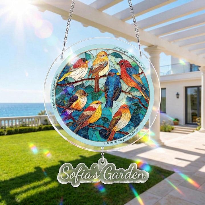 Glowing Feather Haven Acrylic Suncatcher – Radiant Feather Light Window Hanging Decor
