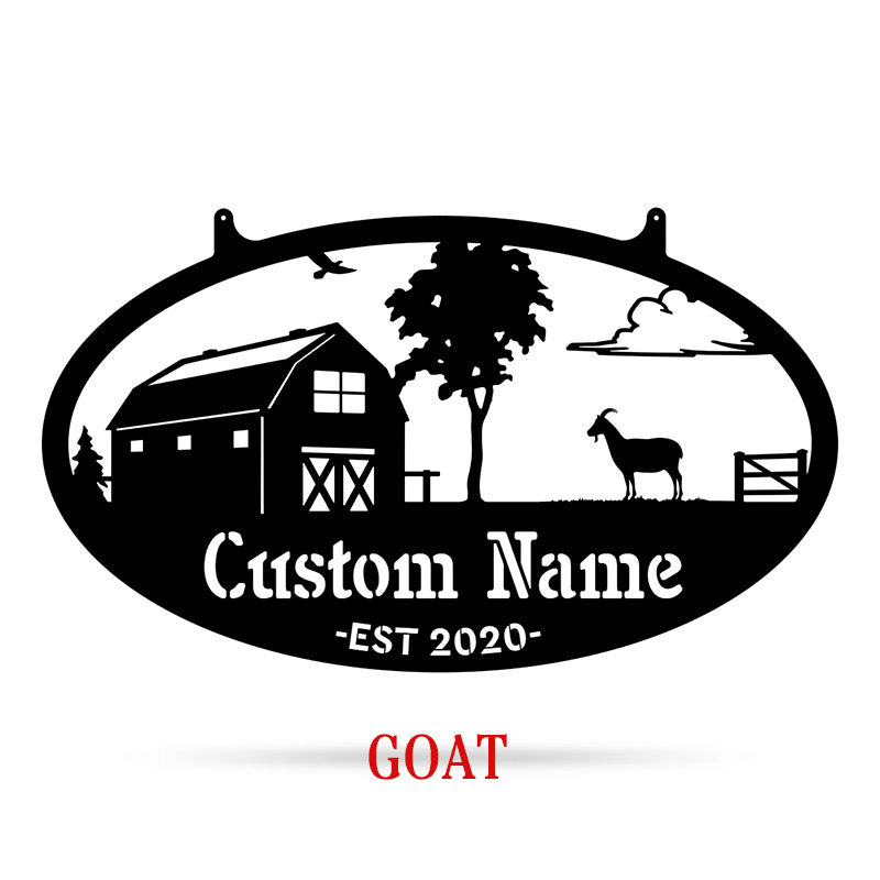 Personalized Farm Entrance Sign – Custom Metal Outdoor Ranch Plaque