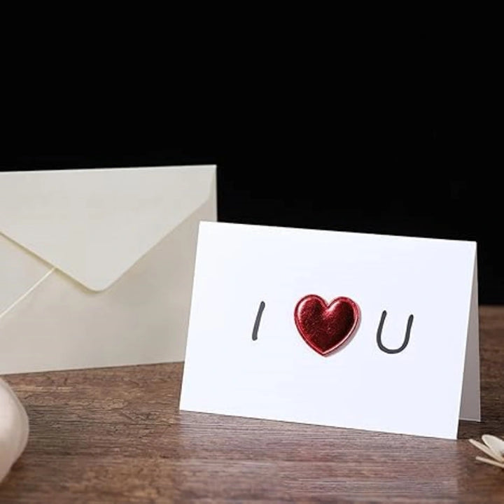 Heart Greeting Cards Set of 8 – DIY Handwritten Valentine’s Day Cards for Long Distance Love