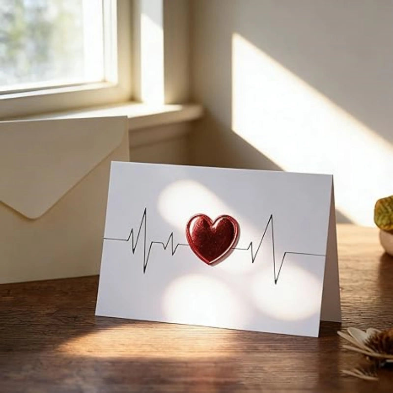 Heart Greeting Cards Set of 8 – DIY Handwritten Valentine’s Day Cards for Long Distance Love