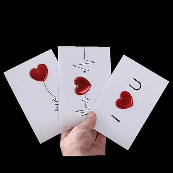 Heart Greeting Cards Set of 8 – DIY Handwritten Valentine’s Day Cards for Long Distance Love