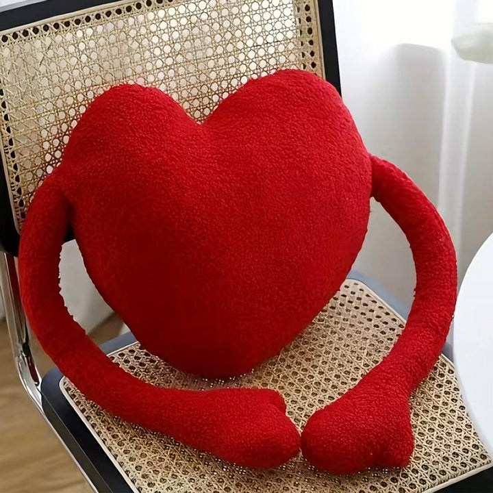 Heart-Shaped Velvet Love Pillow – Soft Red Plush Decorative Cushion for Sofa, Bed & Car | Romantic Valentine’s Day, Birthday & Anniversary Gift