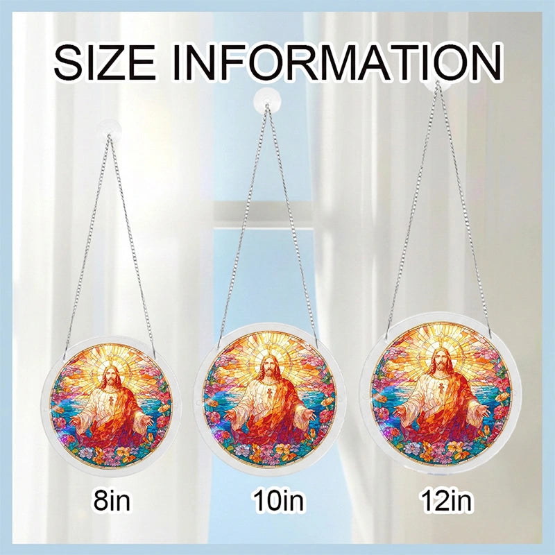 Holy Light of Jesus Acrylic Suncatcher – Radiant Christian Window Decor & Faith-Inspired Gift