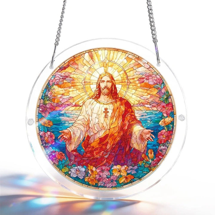 Holy Light of Jesus Acrylic Suncatcher – Radiant Christian Window Decor & Faith-Inspired Gift