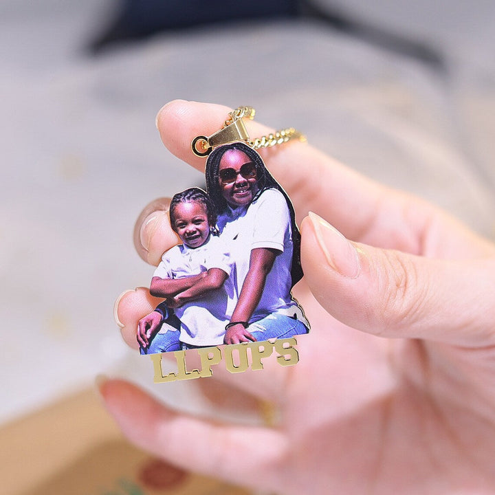 Personalized Color Photo and Name Locket Necklace