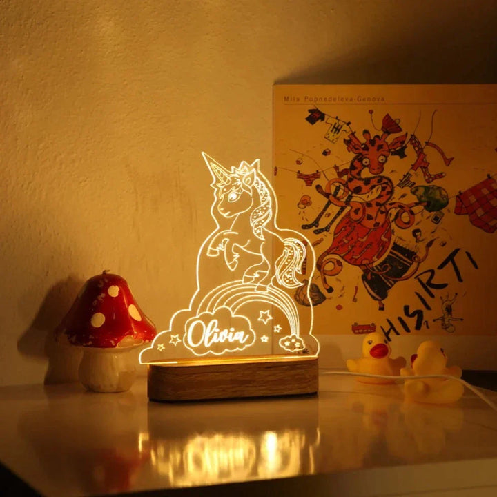 Personalized Night Light with Moon & Stars