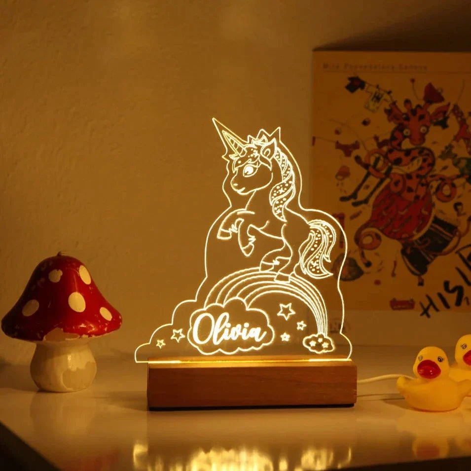 Personalized Night Light with Moon & Stars