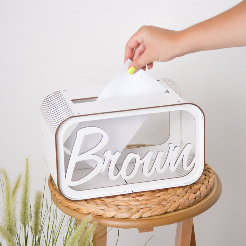 Personalized Wedding Post Box - Wooden Envelope Box