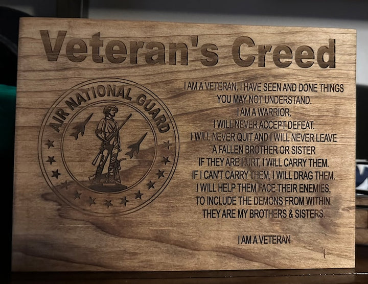 Personalized Veteran Creed Plaque Wall Art