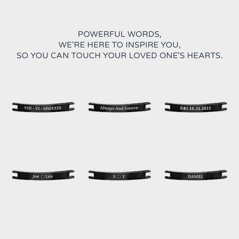 Personalized Black Name Bracelet For Men Bar Bracelet