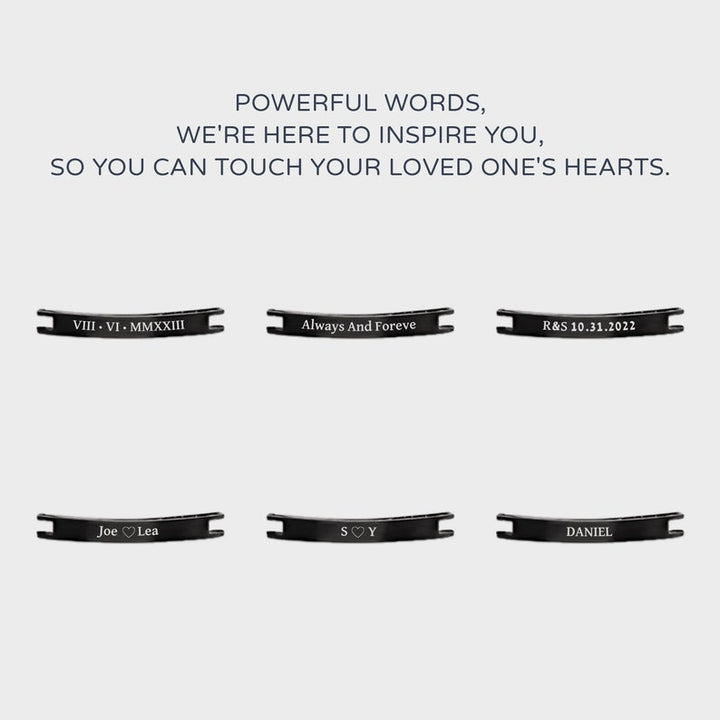 Personalized Black Name Bracelet For Men Bar Bracelet