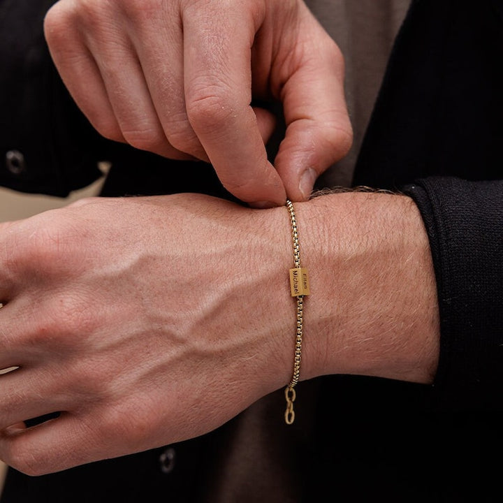 Personalized Men's Engraved Bracelet for Men for Father's Day Valentine's Day