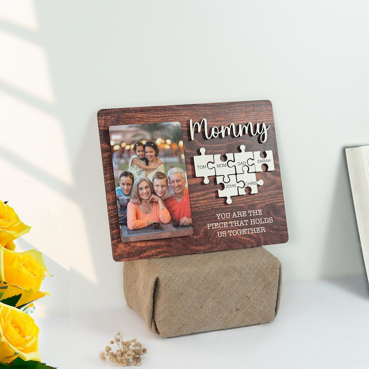 Personalized Photo Puzzle Mom Sign