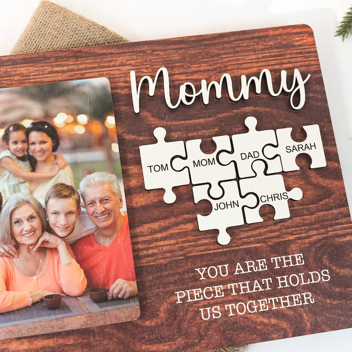 Personalized Photo Puzzle Mom Sign