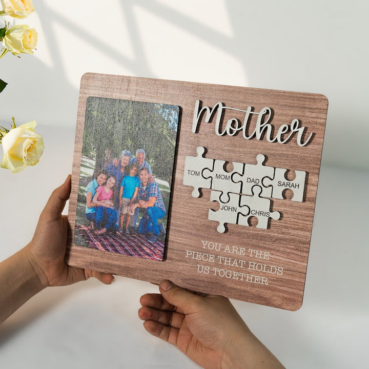 Personalized Photo Puzzle Mom Sign