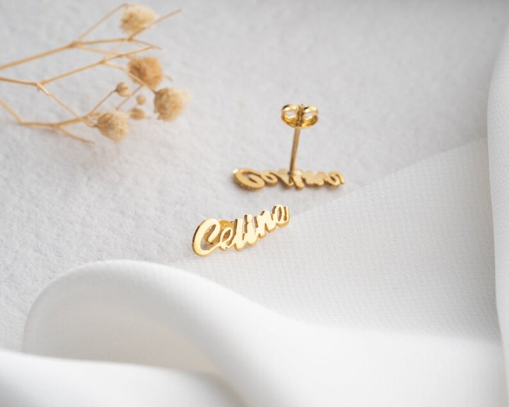 Personalized Earrings with Name Stud Earrings