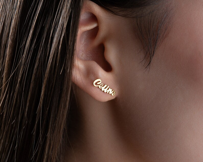 Personalized Earrings with Name Stud Earrings