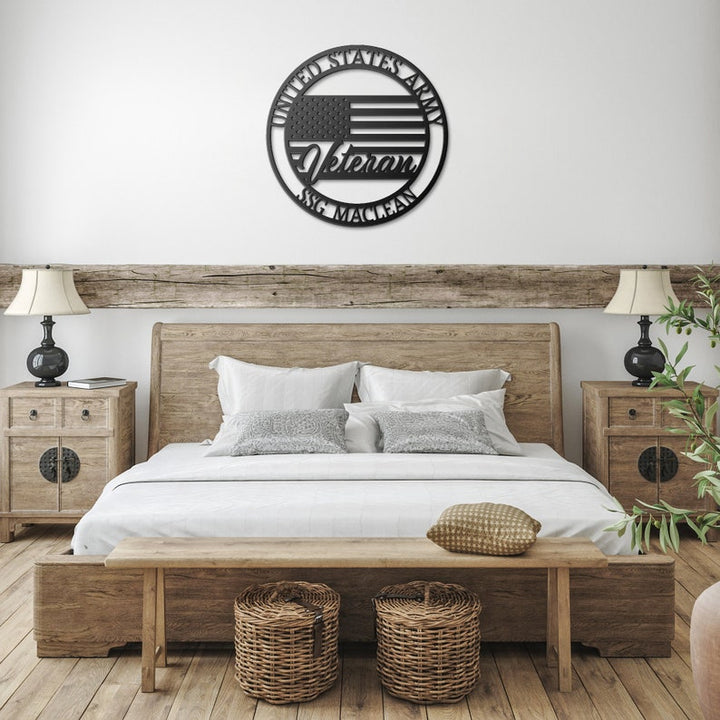 Personalized Name USA Flag Metal Sign