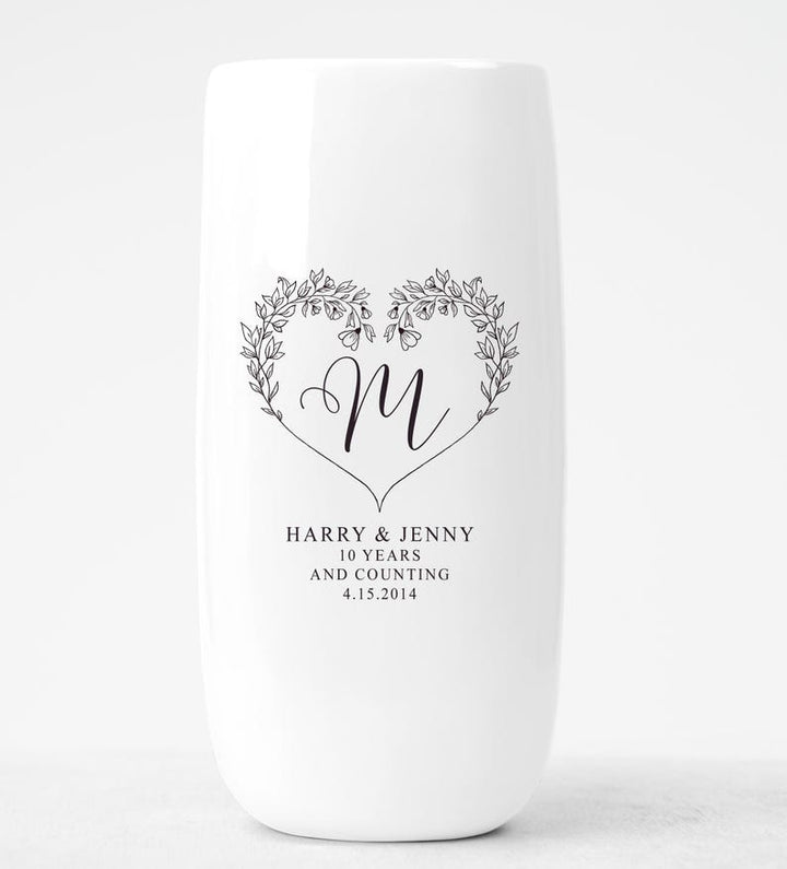 Personalized Ceramic Flower Vase Wedding Anniversary Gift For Couple