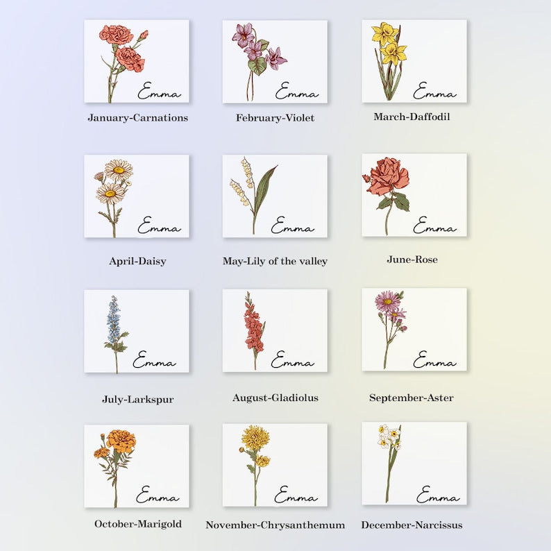 Personalized Birthflower Magnetic Hat Clip for Travel