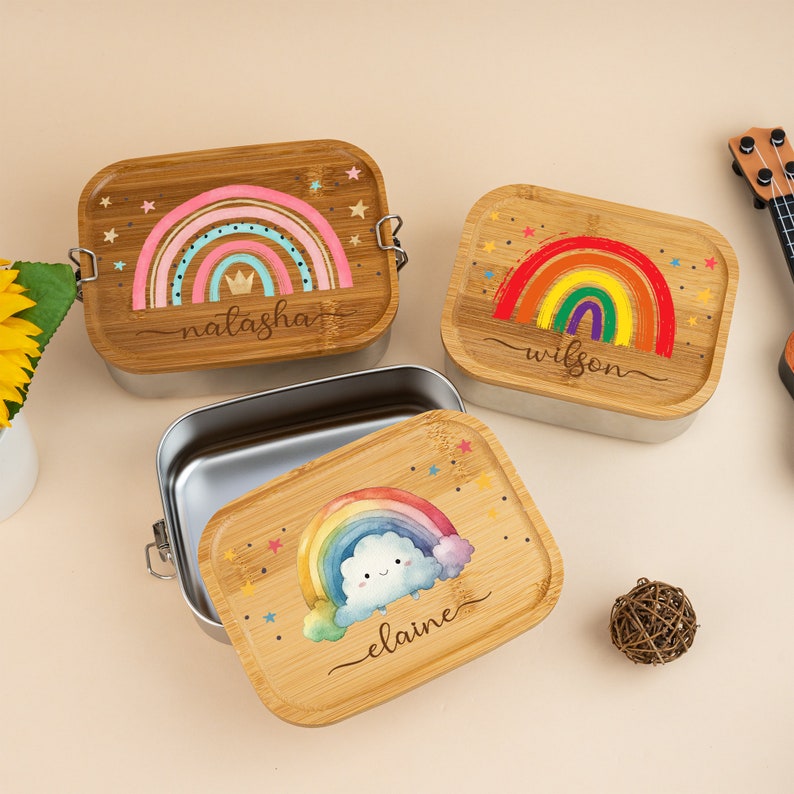 Personalized Rainbow Lunch Box for Children