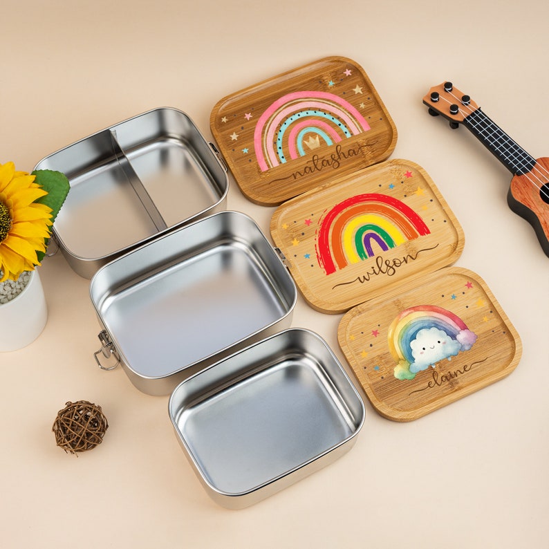 Personalized Rainbow Lunch Box for Children