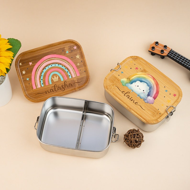 Personalized Rainbow Lunch Box for Children