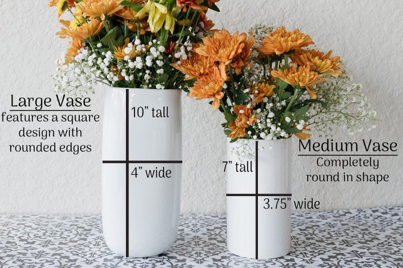 Personalized Ceramic Flower Vase Wedding Anniversary Gift For Couple
