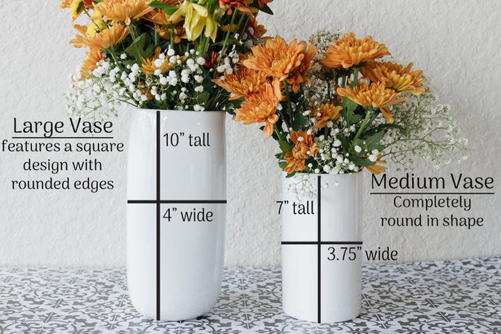 Personalized Ceramic Flower Vase Wedding Anniversary Gift For Couple