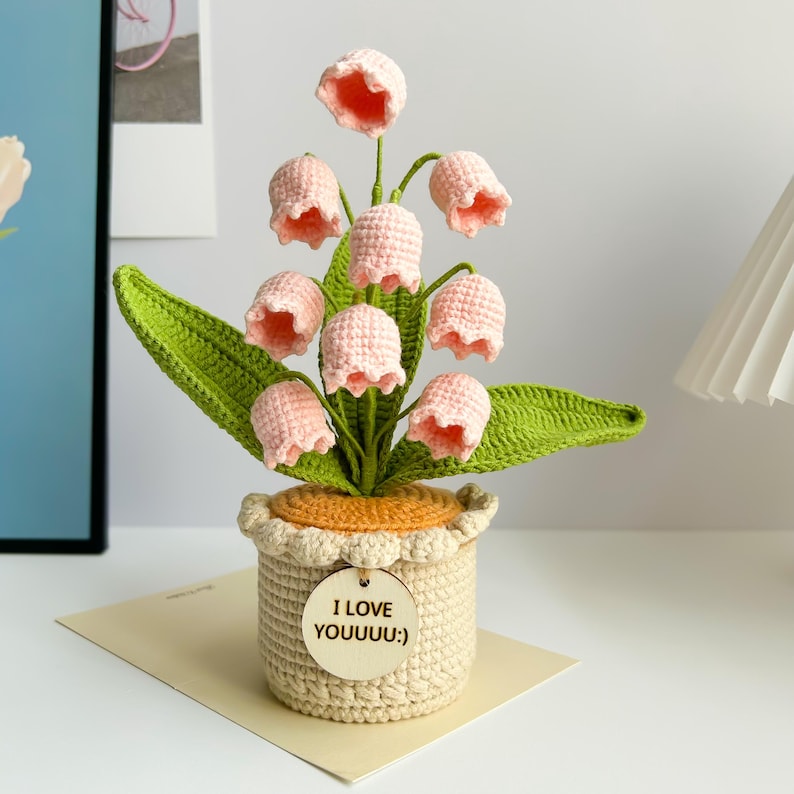 Personalized name crochet lily of the valley