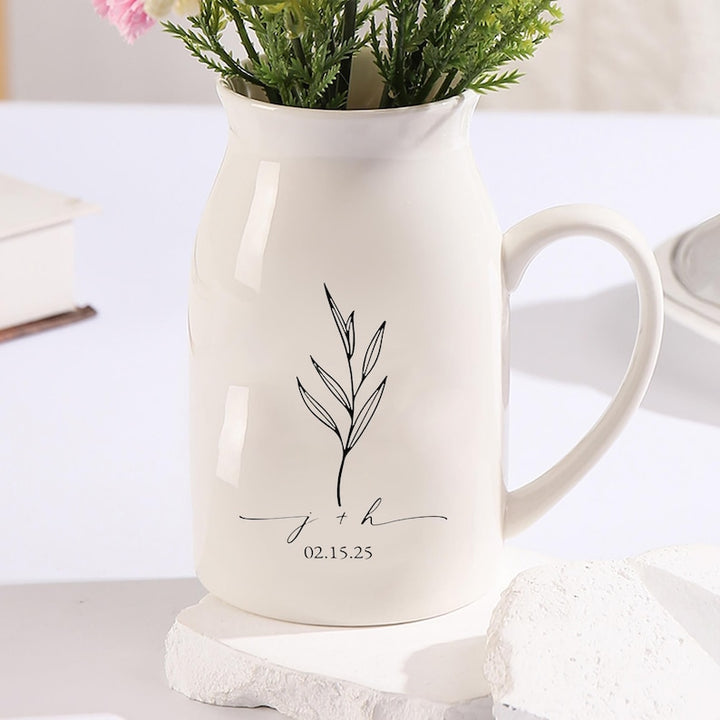 Personalized Engagement Flower Vase Bridal Shower Gift