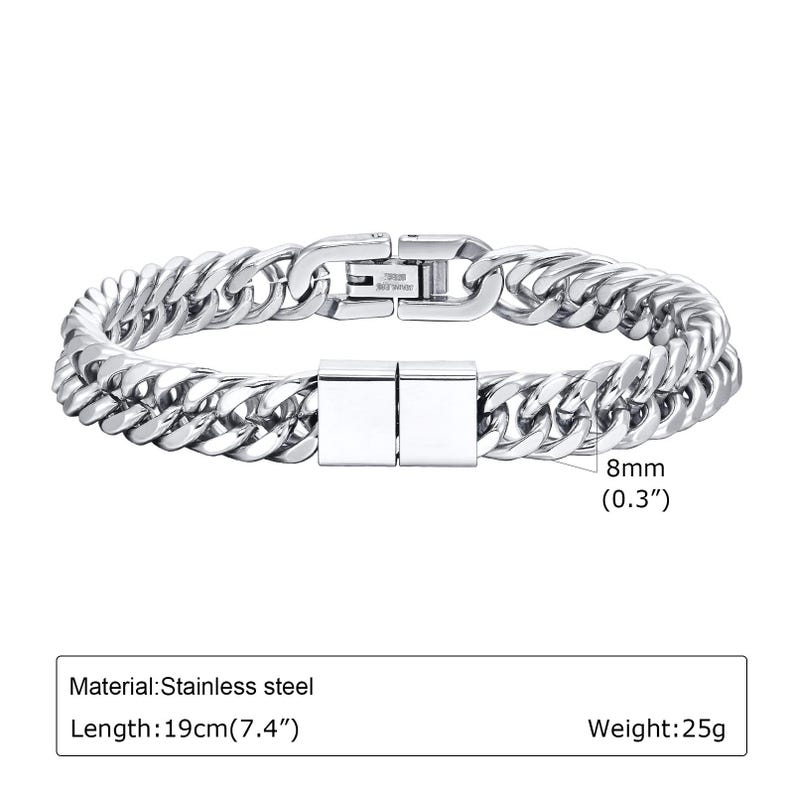 Custom Silver Bracelet For Dad With Kids Name