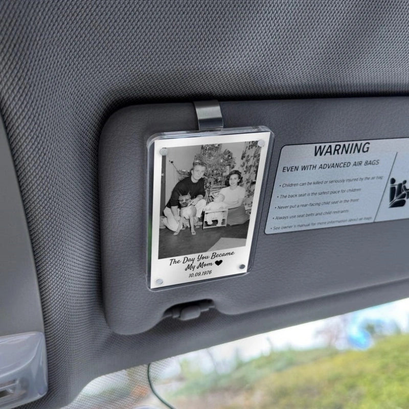 Personalized Car Visor Photo Clip – Custom Drive Safe Picture Holder | Mother's Day Gift for Mom