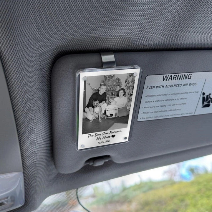 Personalized Car Visor Photo Clip – Custom Drive Safe Picture Holder | Mother's Day Gift for Mom