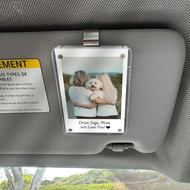 Personalized Car Visor Photo Clip – Custom Drive Safe Picture Holder | Mother's Day Gift for Mom