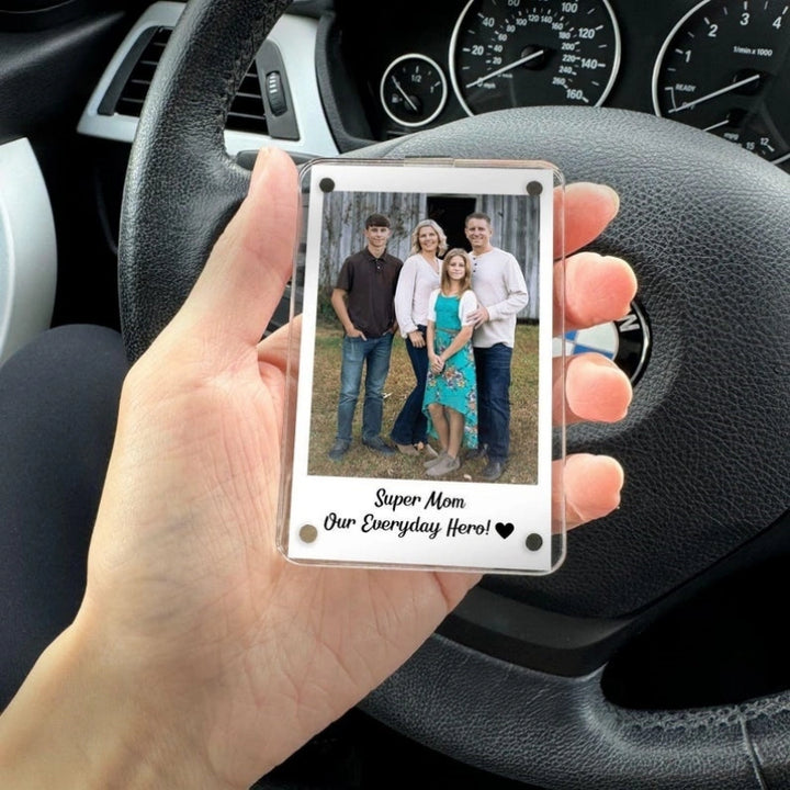 Personalized Car Visor Photo Clip – Custom Drive Safe Picture Holder | Mother's Day Gift for Mom